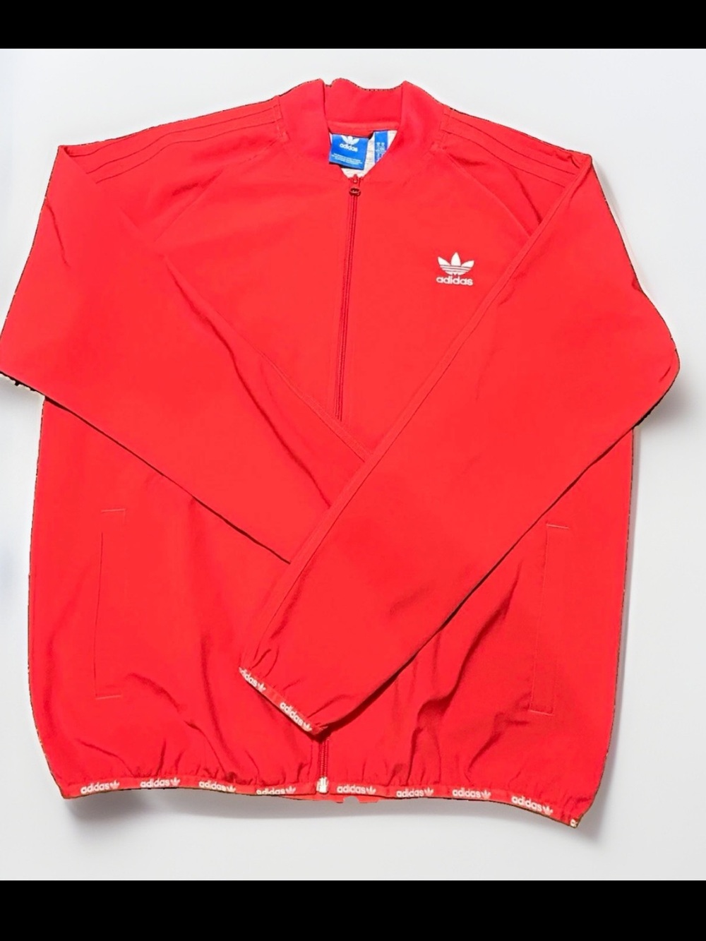 Adidas NSW Tone-On-Tone 3-Stripe Full Zip Track Jacket Red Mens Size XL